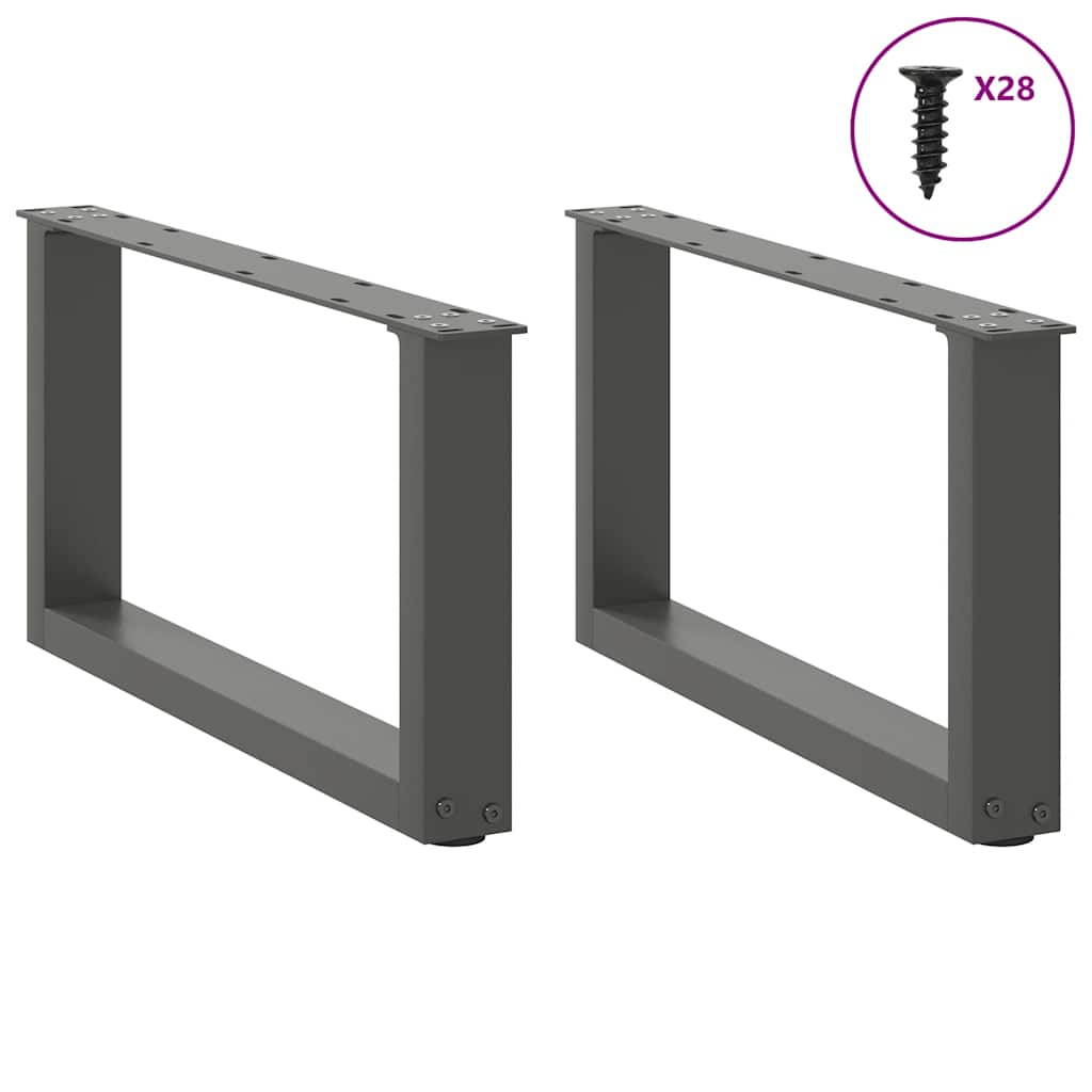 Pieds de table basse forme de U 2 pcs anthracite 70x(30-31) cm Pieds de table vidaXL