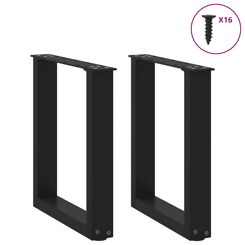 Pieds de table basse forme de U 2 pcs noir 28x(42-43) cm acier Pieds de table vidaXL