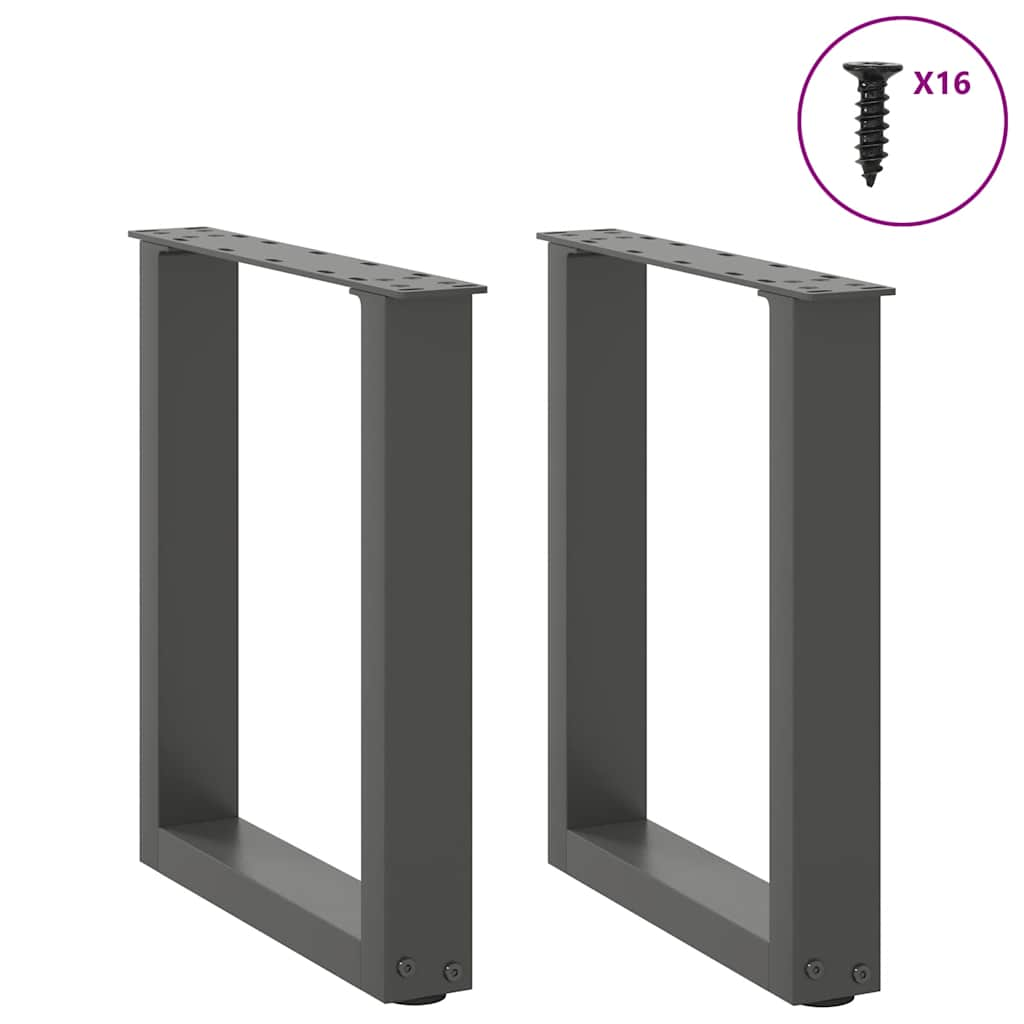 Pieds de table basse forme de U 2 pcs anthracite 28x(42-43) cm Pieds de table vidaXL