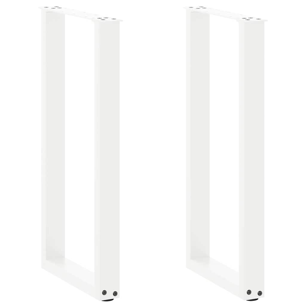 Pieds de table basse forme de U 2 pcs blanc 28x(72-73) cm acier Pieds de table vidaXL