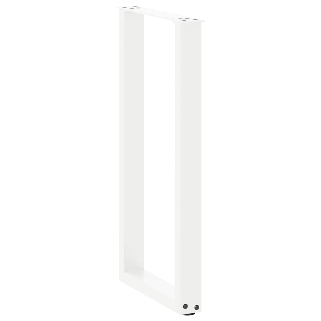 Pieds de table basse forme de U 2 pcs blanc 28x(72-73) cm acier Pieds de table vidaXL