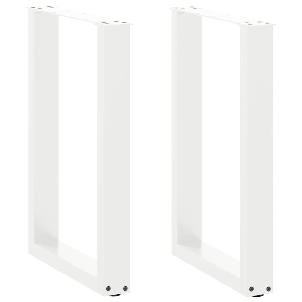 Pieds de table basse forme de U 2 pcs blanc 50x(72-73) cm acier Pieds de table vidaXL