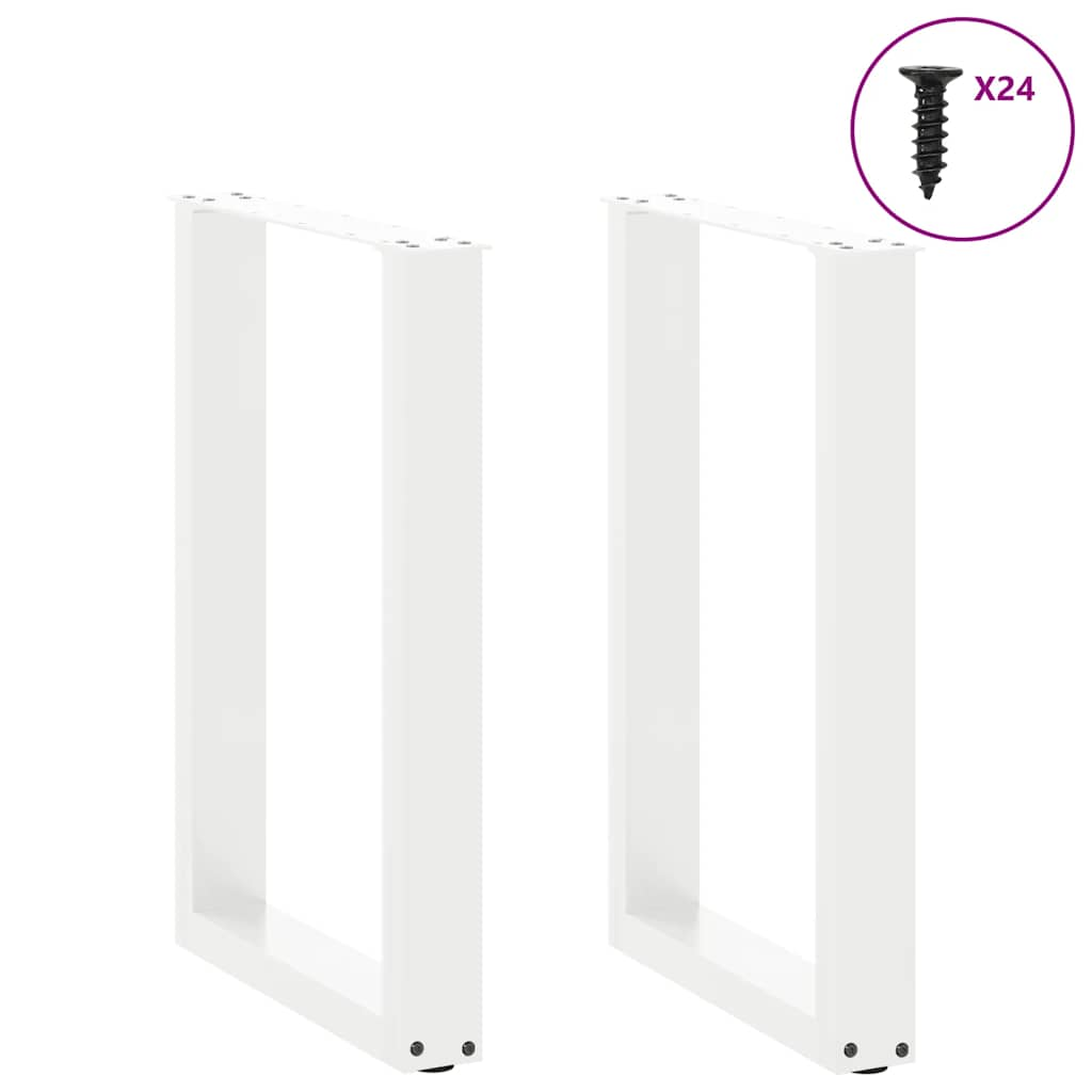 Pieds de table basse forme de U 2 pcs blanc 50x(72-73) cm acier Pieds de table vidaXL