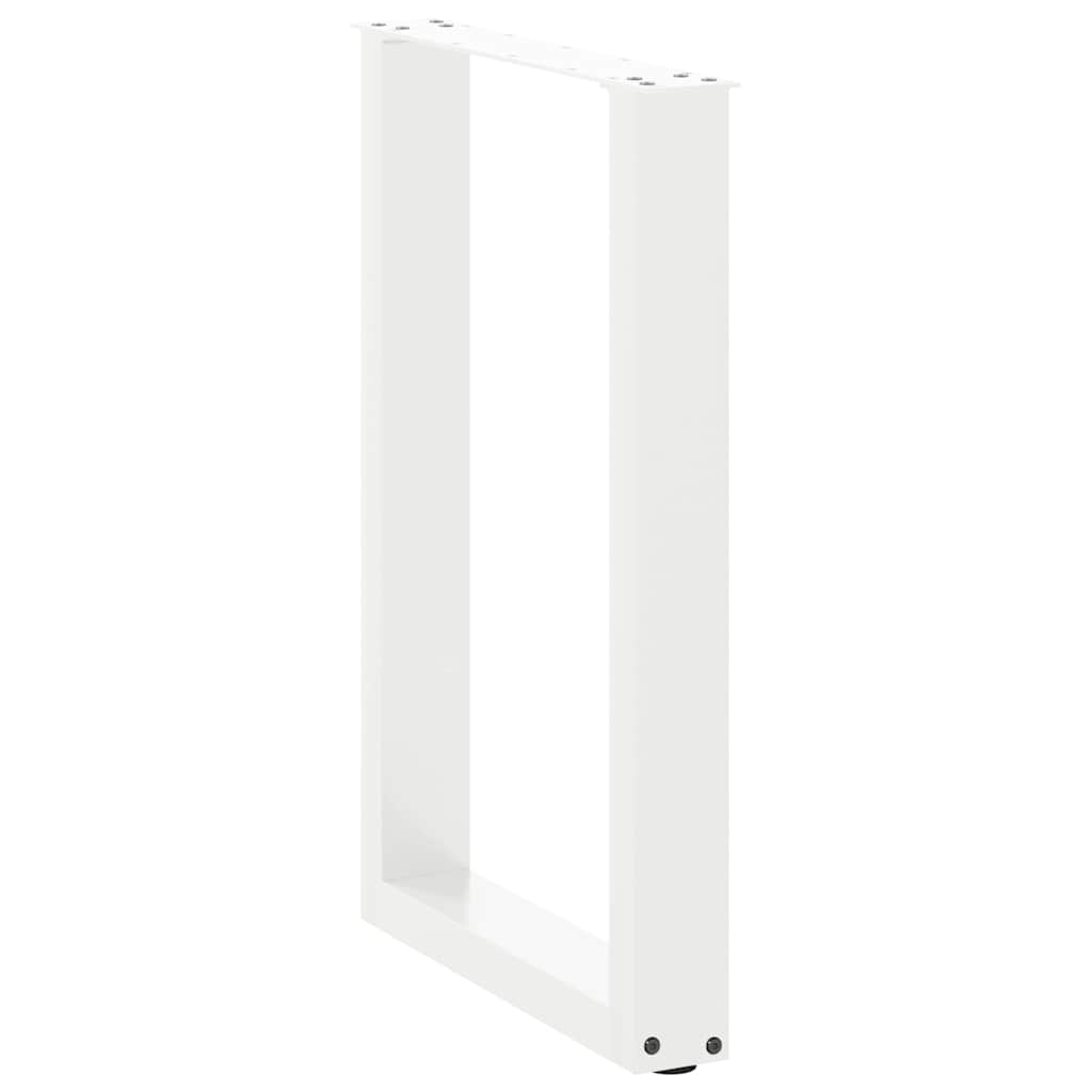 Pieds de table basse forme de U 2 pcs blanc 50x(72-73) cm acier Pieds de table vidaXL