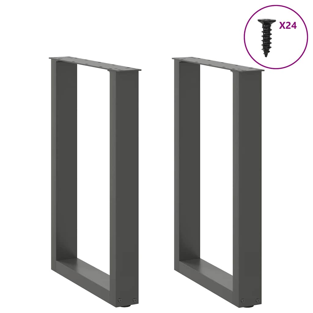 Pieds de table basse forme de U 2 pcs anthracite 50x(72-73) cm Pieds de table vidaXL