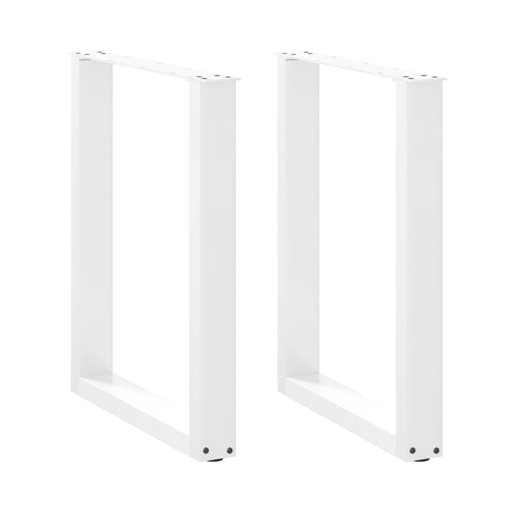 Pieds de table basse forme de U 2 pcs blanc 60x(72-73) cm acier Pieds de table vidaXL