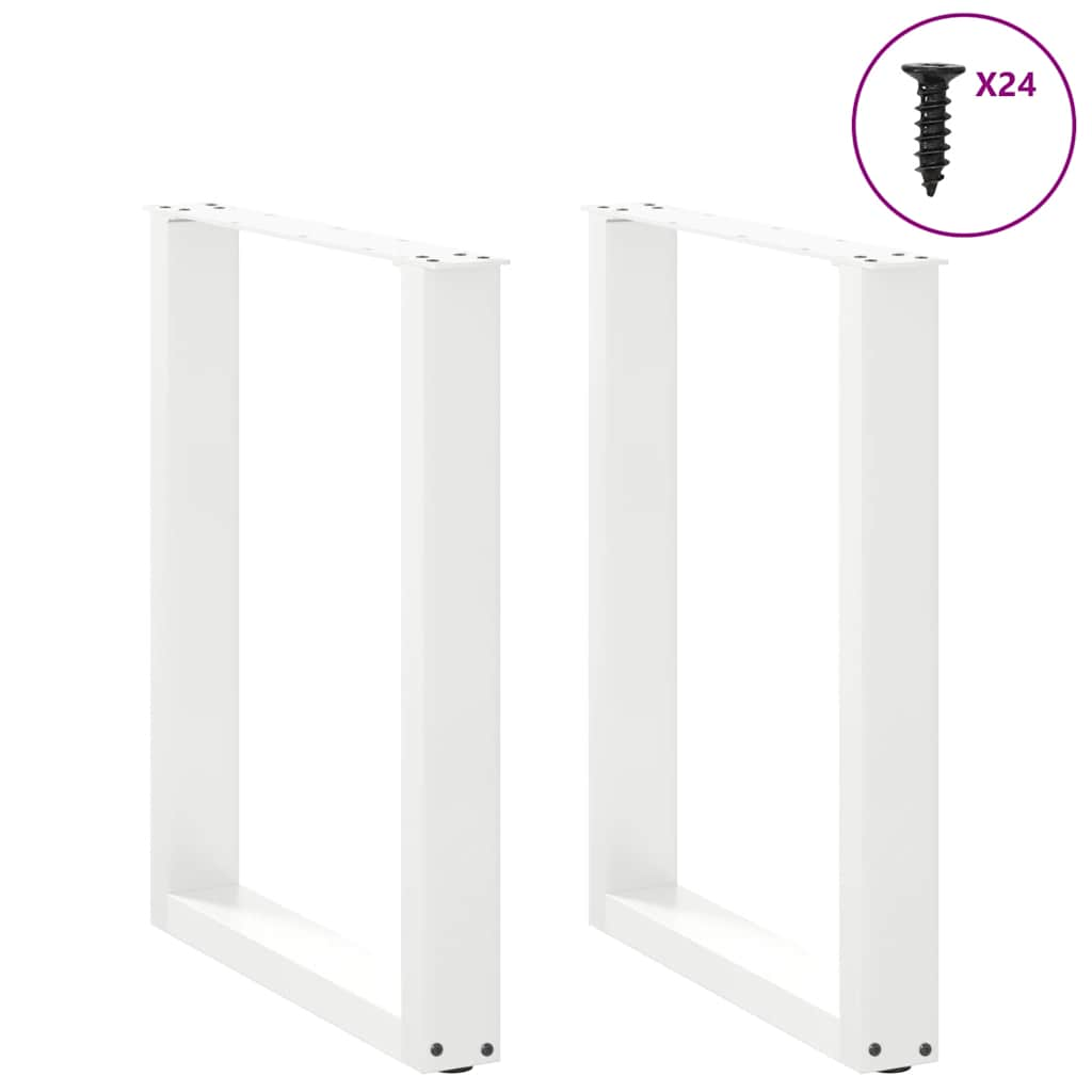 Pieds de table basse forme de U 2 pcs blanc 60x(72-73) cm acier Pieds de table vidaXL