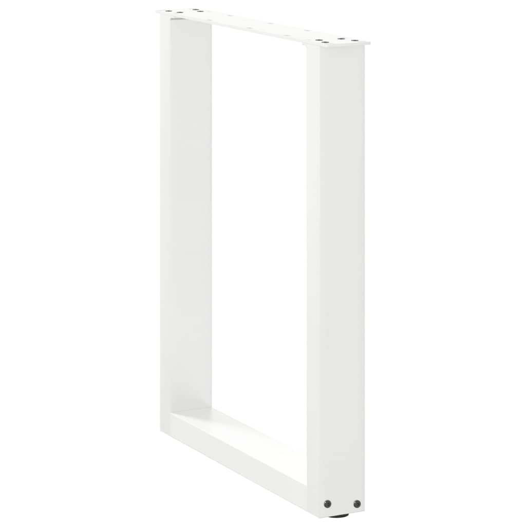 Pieds de table basse forme de U 2 pcs blanc 60x(72-73) cm acier Pieds de table vidaXL