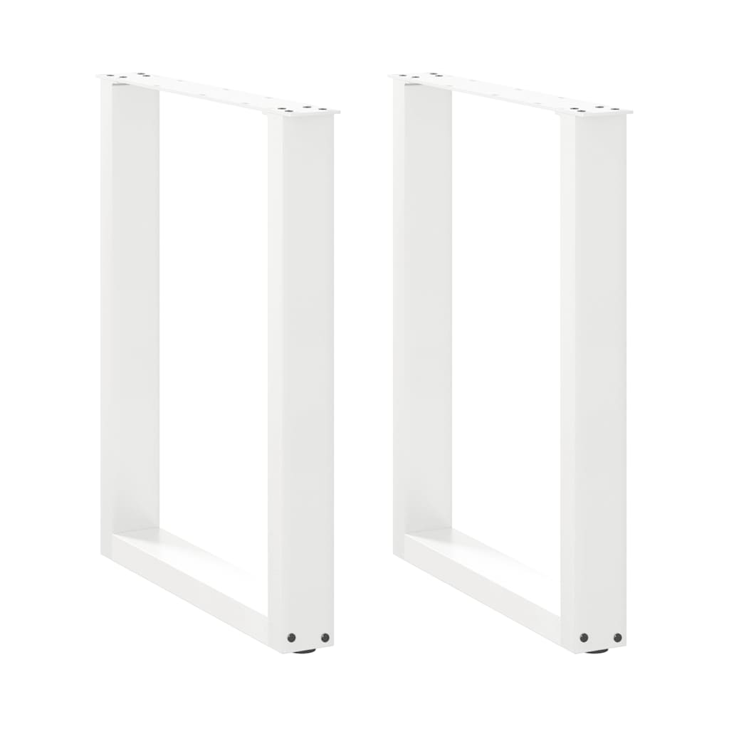 Pieds de table basse forme de U 2 pcs blanc 70x(72-73) cm acier Pieds de table vidaXL