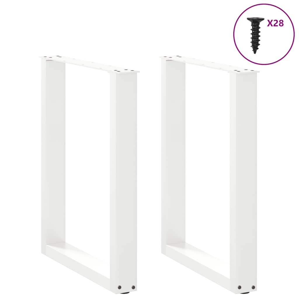 Pieds de table basse forme de U 2 pcs blanc 70x(72-73) cm acier Pieds de table vidaXL