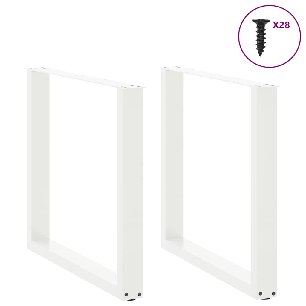 Pieds de table basse forme de U 2 pcs blanc 80x(72-73) cm acier Pieds de table vidaXL