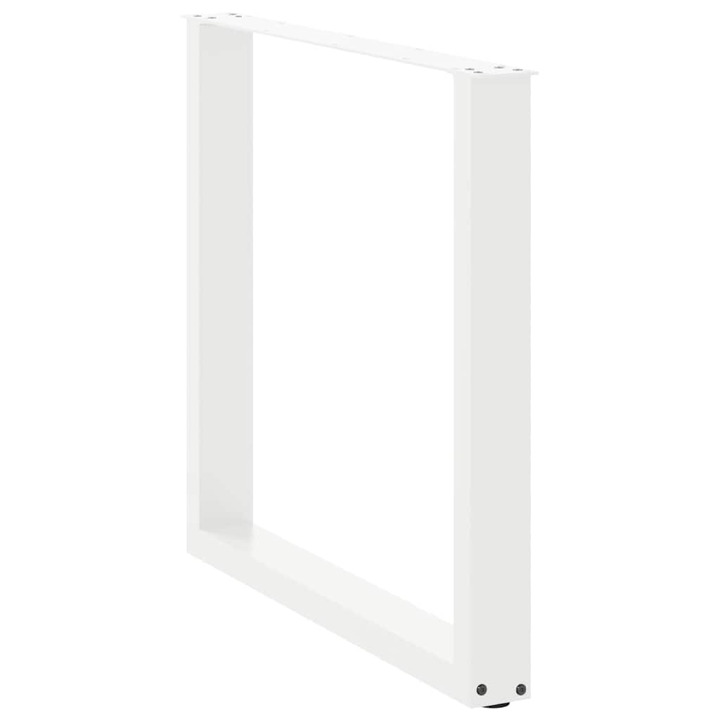 Pieds de table basse forme de U 2 pcs blanc 90x(72-73) cm acier Pieds de table vidaXL