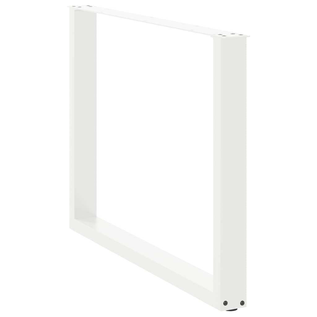 Pieds de table basse forme de U 2 pcs blanc 100x(72-73)cm acier Pieds de table vidaXL