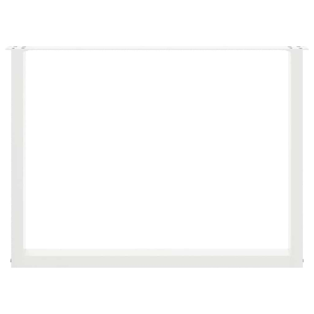 Pieds de table basse forme de U 2 pcs blanc 100x(72-73)cm acier Pieds de table vidaXL