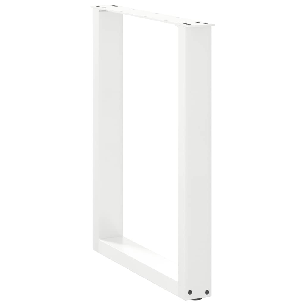 Pieds de table basse forme de U 3 pcs blanc 70x(72-73) cm acier Pieds de table vidaXL