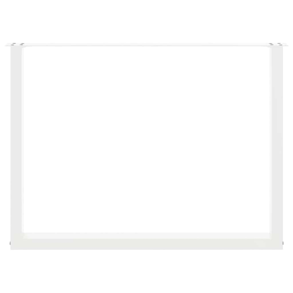 Pieds de table basse forme de U 2 pcs blanc 100x(72-73)cm acier Pieds de table vidaXL