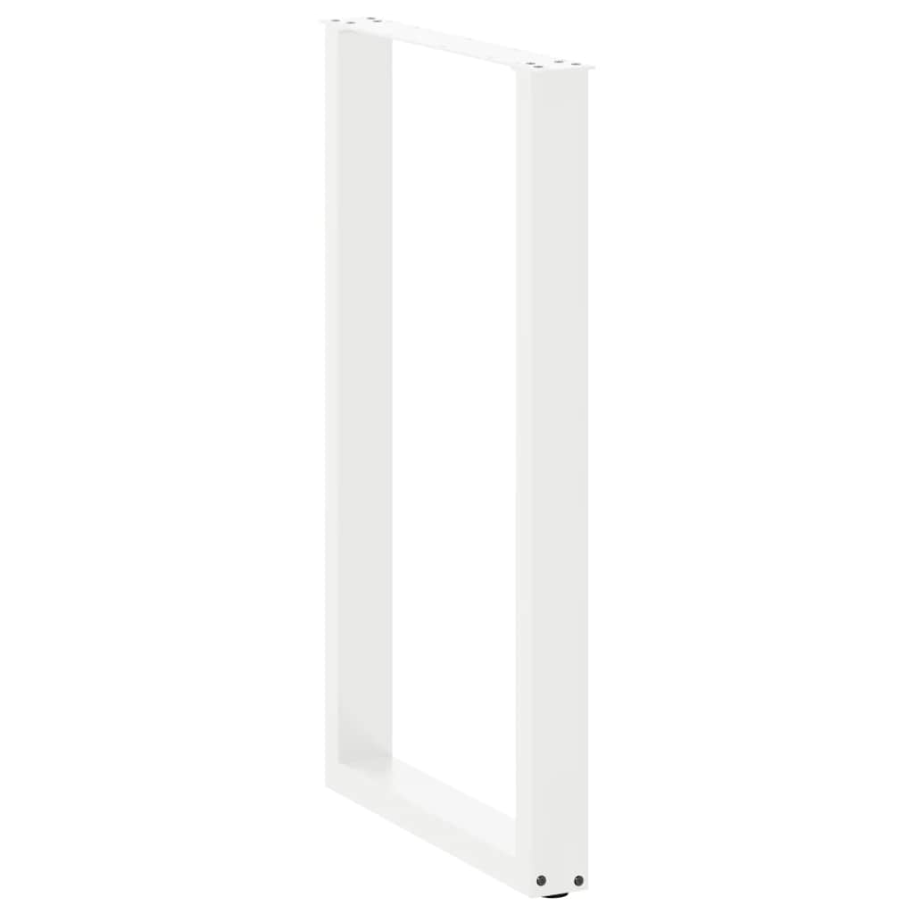 Pieds de table basse forme de U 2pcs blanc 60x(100-101)cm acier Pieds de table vidaXL