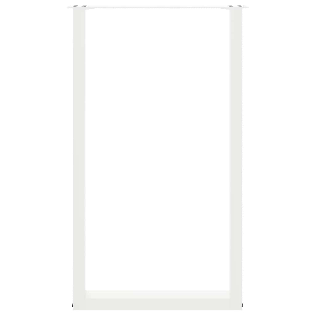 Pieds de table basse forme de U 2pcs blanc 60x(100-101)cm acier Pieds de table vidaXL