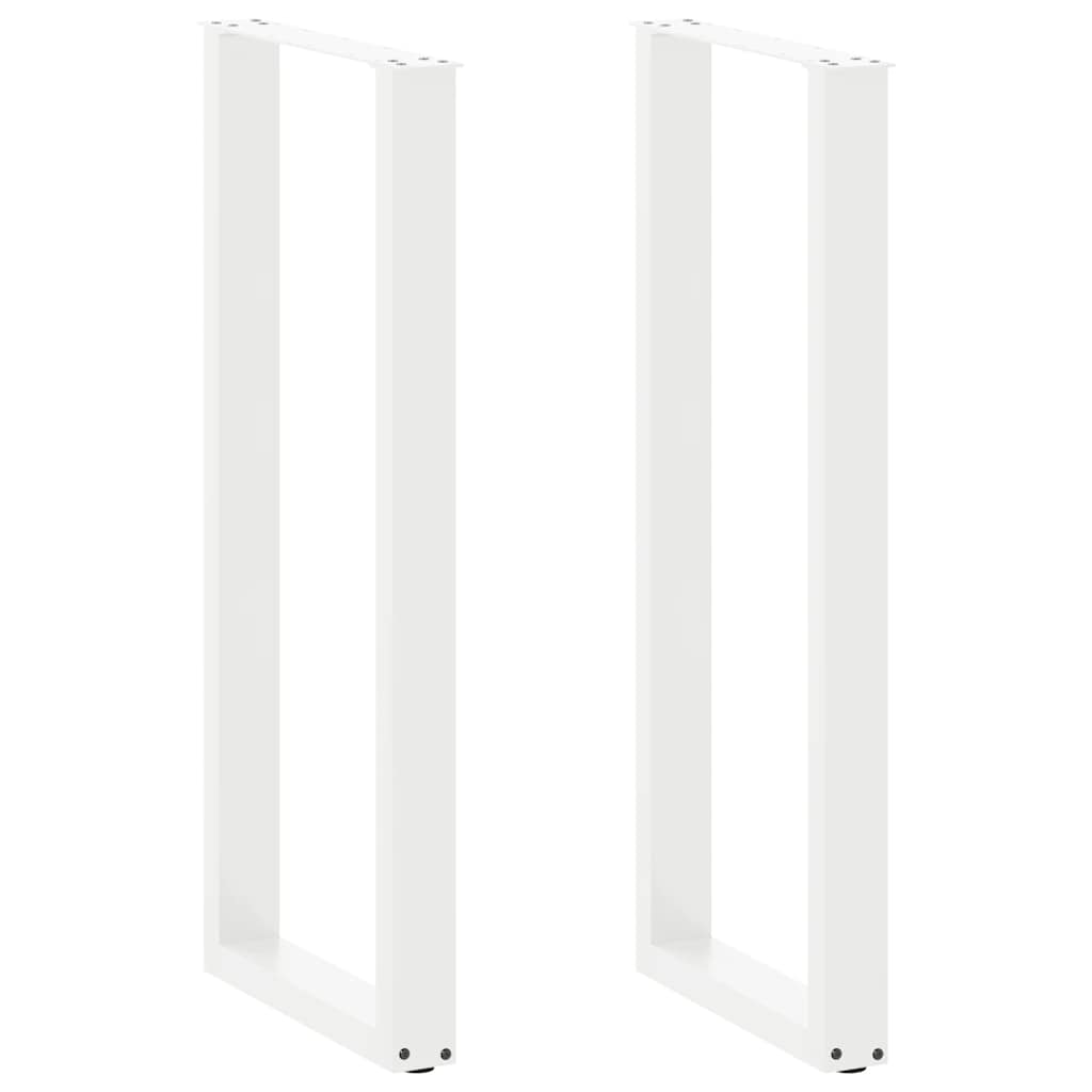 Pieds de table basse forme de U 2pcs blanc 40x(110-111)cm acier Pieds de table vidaXL