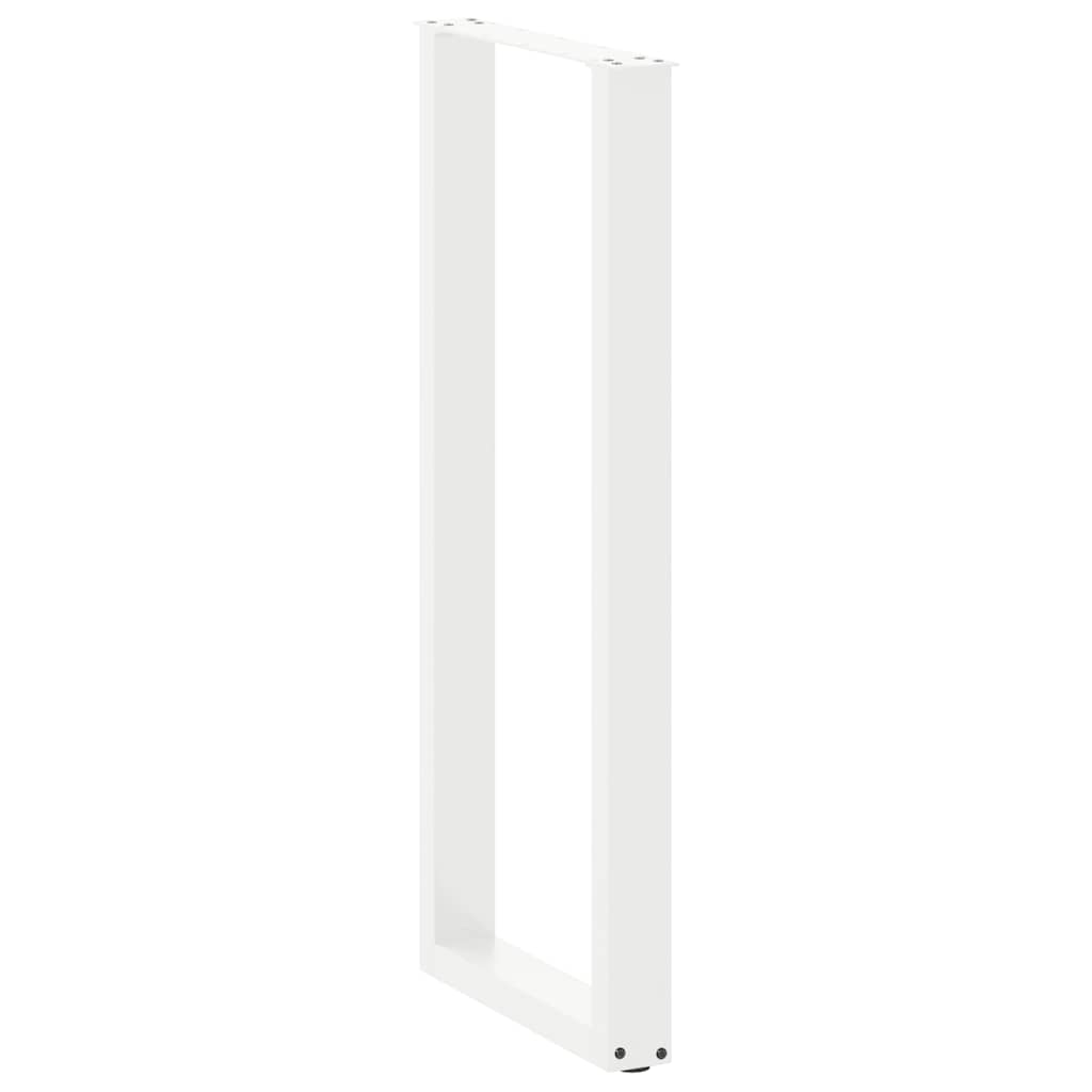 Pieds de table basse forme de U 2pcs blanc 40x(110-111)cm acier Pieds de table vidaXL