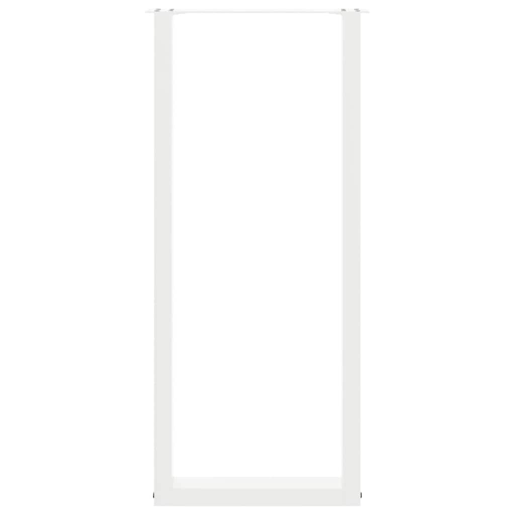 Pieds de table basse forme de U 2pcs blanc 40x(110-111)cm acier Pieds de table vidaXL