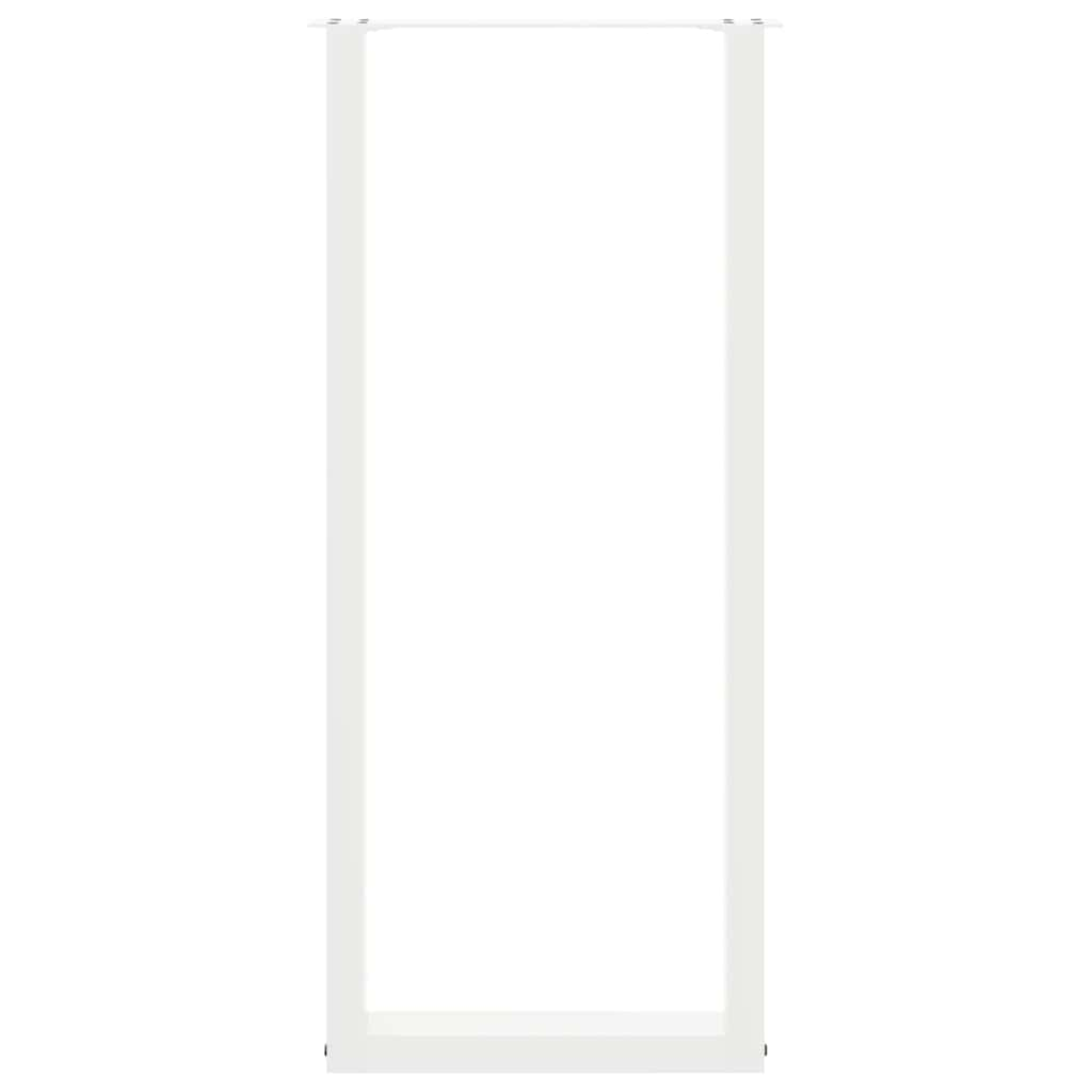 Pieds de table basse forme de U 2pcs blanc 50x(110-111)cm acier Pieds de table vidaXL