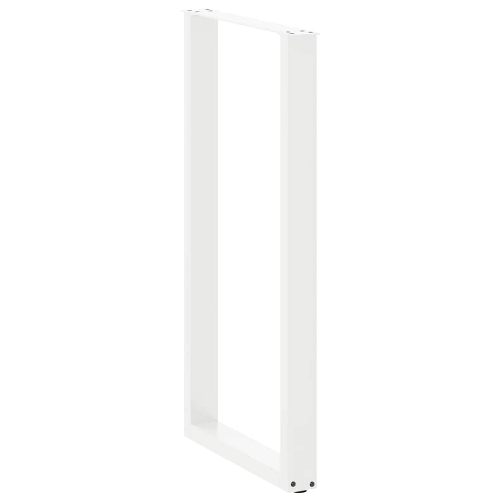 Pieds de table basse forme de U 2pcs blanc 60x(110-111)cm acier Pieds de table vidaXL