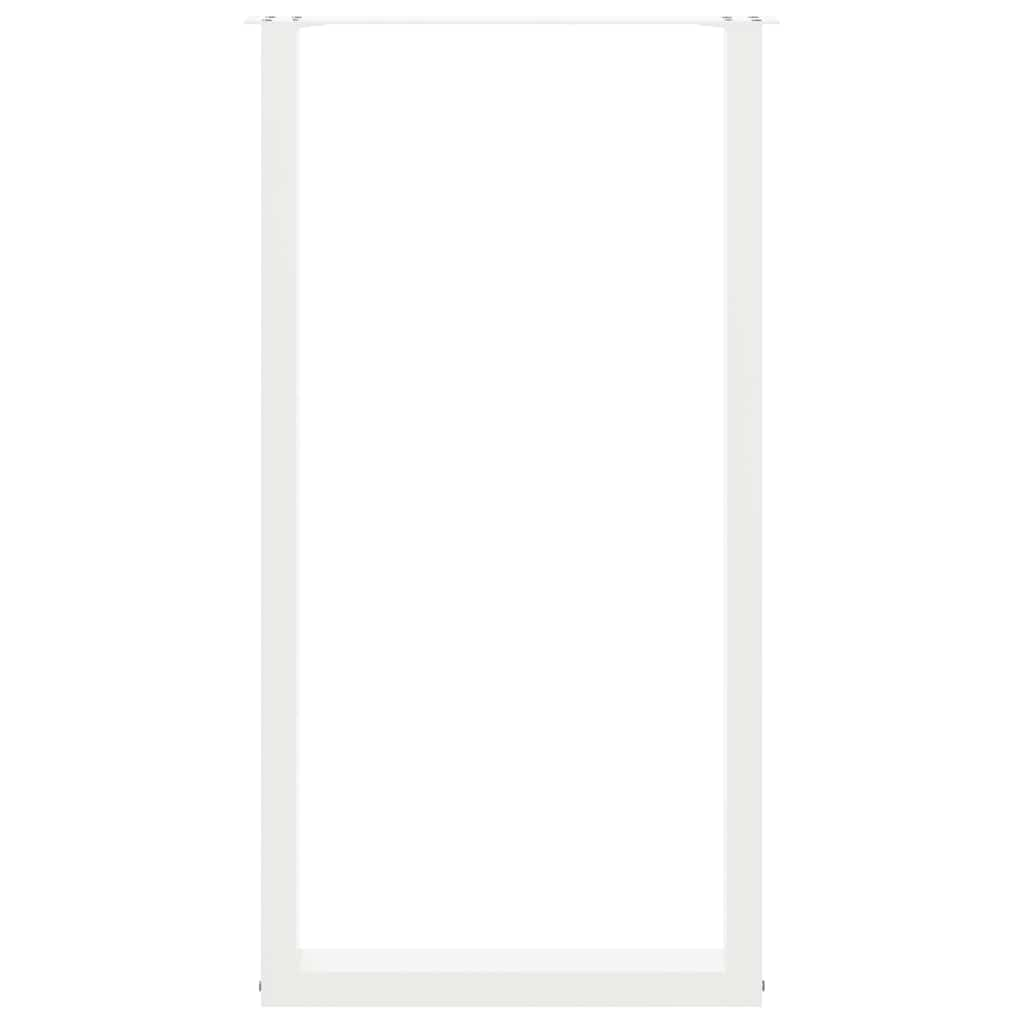 Pieds de table basse forme de U 2pcs blanc 60x(110-111)cm acier Pieds de table vidaXL