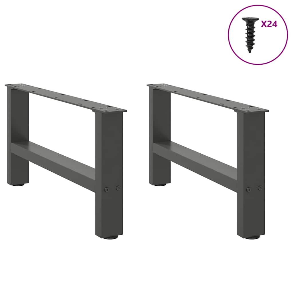 Pieds de table basse anthracite 2 pcs 30×60 cm acier Pieds de table vidaXL   