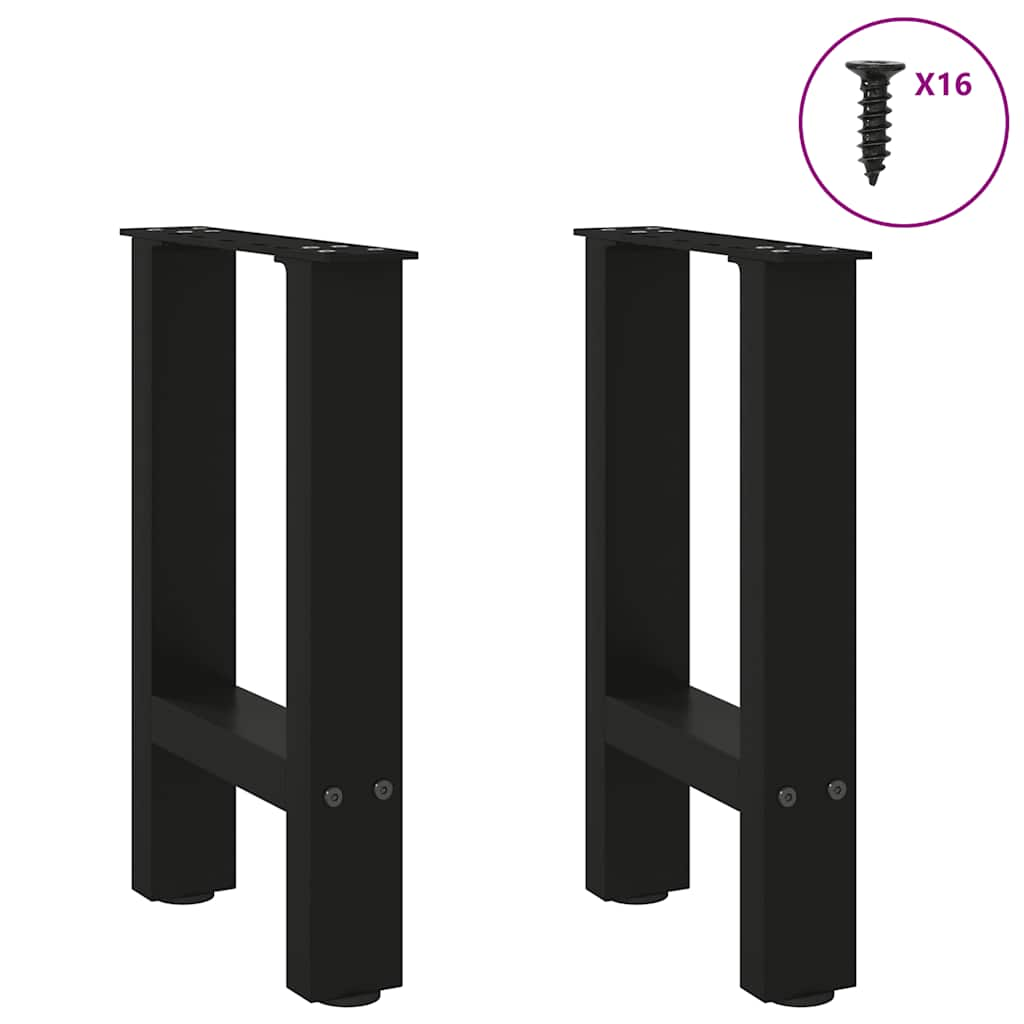 Pieds de table basse noir 2 pcs 28x(42-43) cm acier Pieds de table vidaXL   