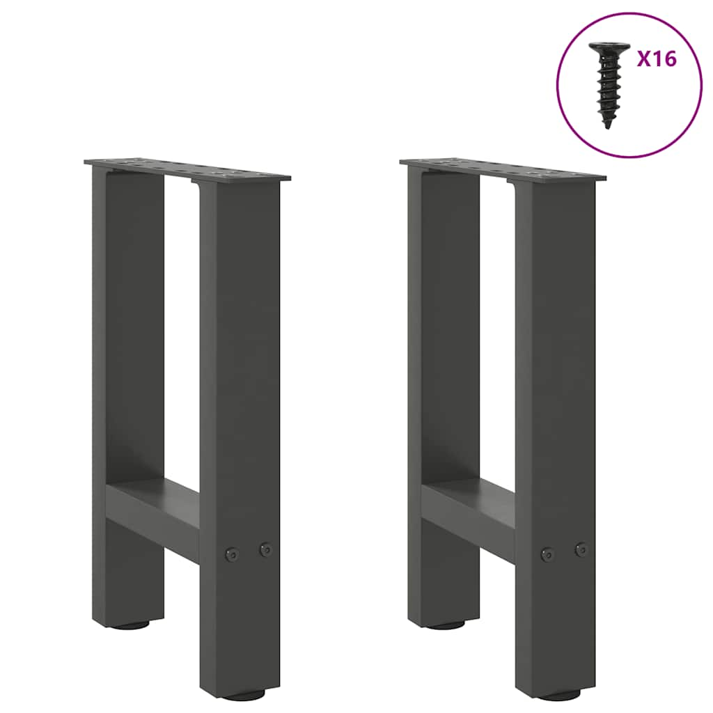 Pieds de table basse anthracite 2 pcs 28x(42-43) cm acier Pieds de table vidaXL   