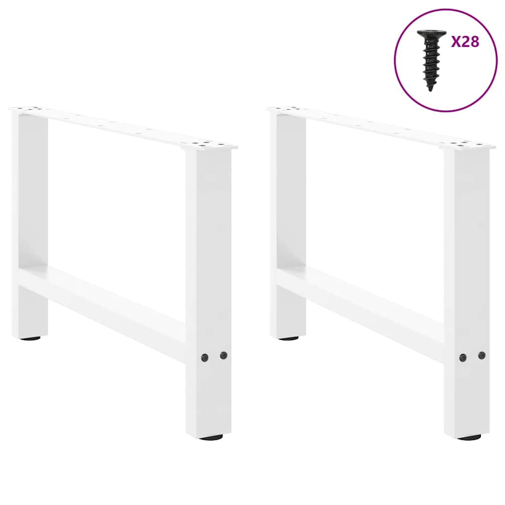 Pieds de table basse blanc 2 pcs 70x(42-43) cm acier Pieds de table vidaXL   