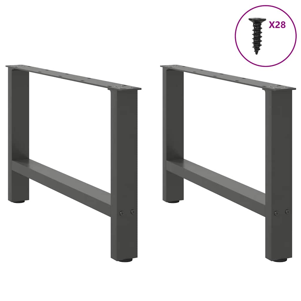 Pieds de table basse anthracite 2 pcs 70x(42-43) cm acier Pieds de table vidaXL   