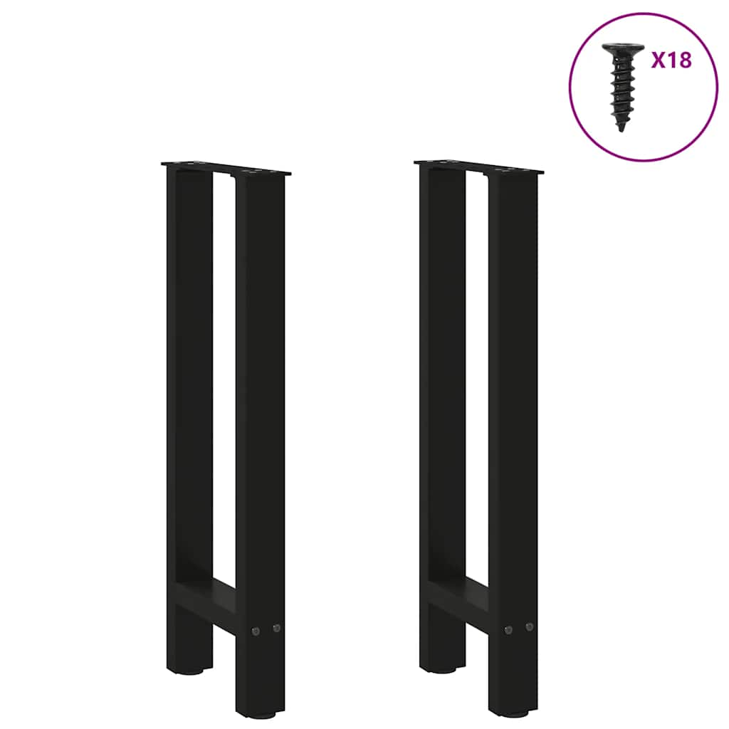 Pieds de table basse noir 2 pcs 28x(72-73) cm acier Pieds de table vidaXL   