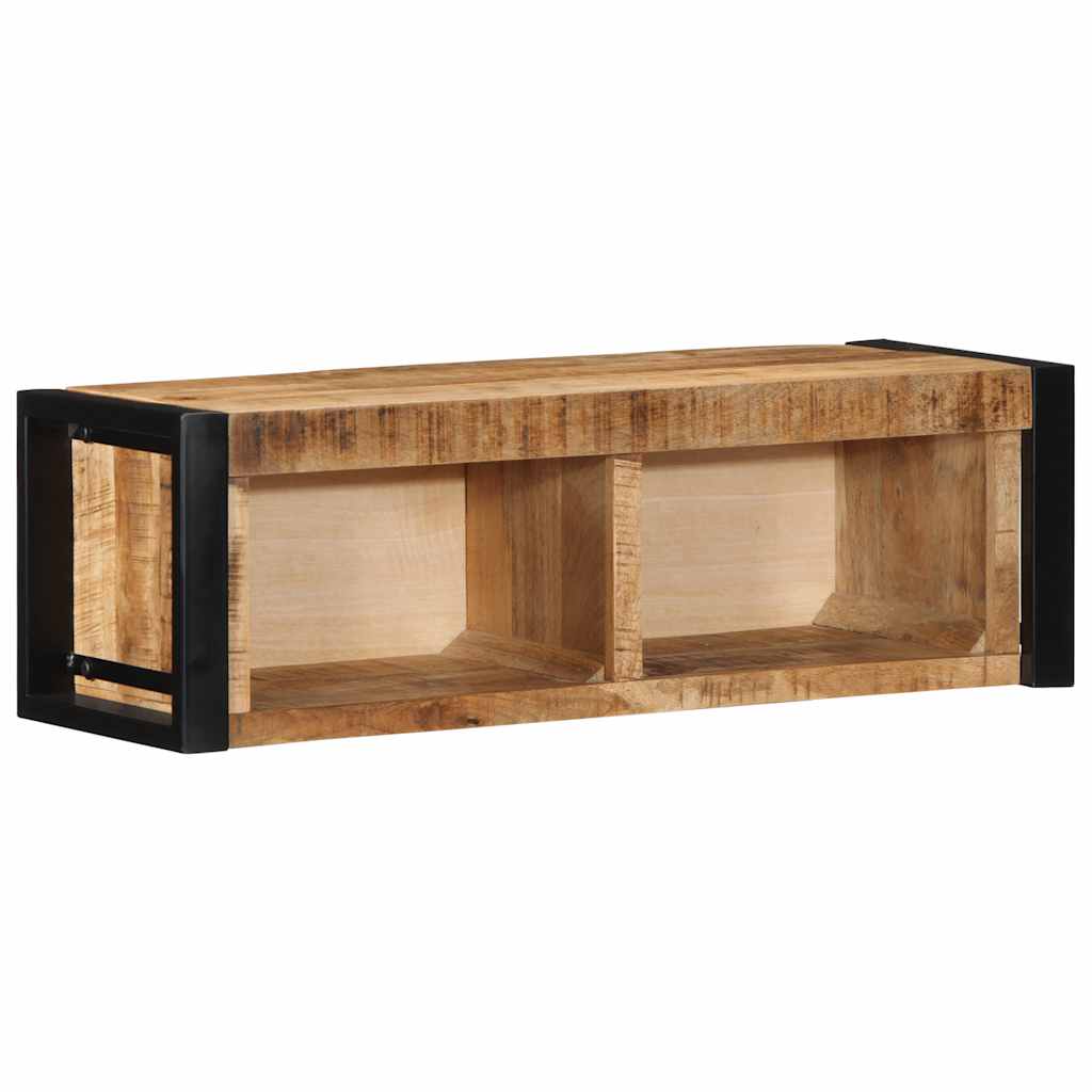 Meuble TV 80x30x25 cm bois massif de manguier brut Fixations & meubles de rangement multimédia vidaXL