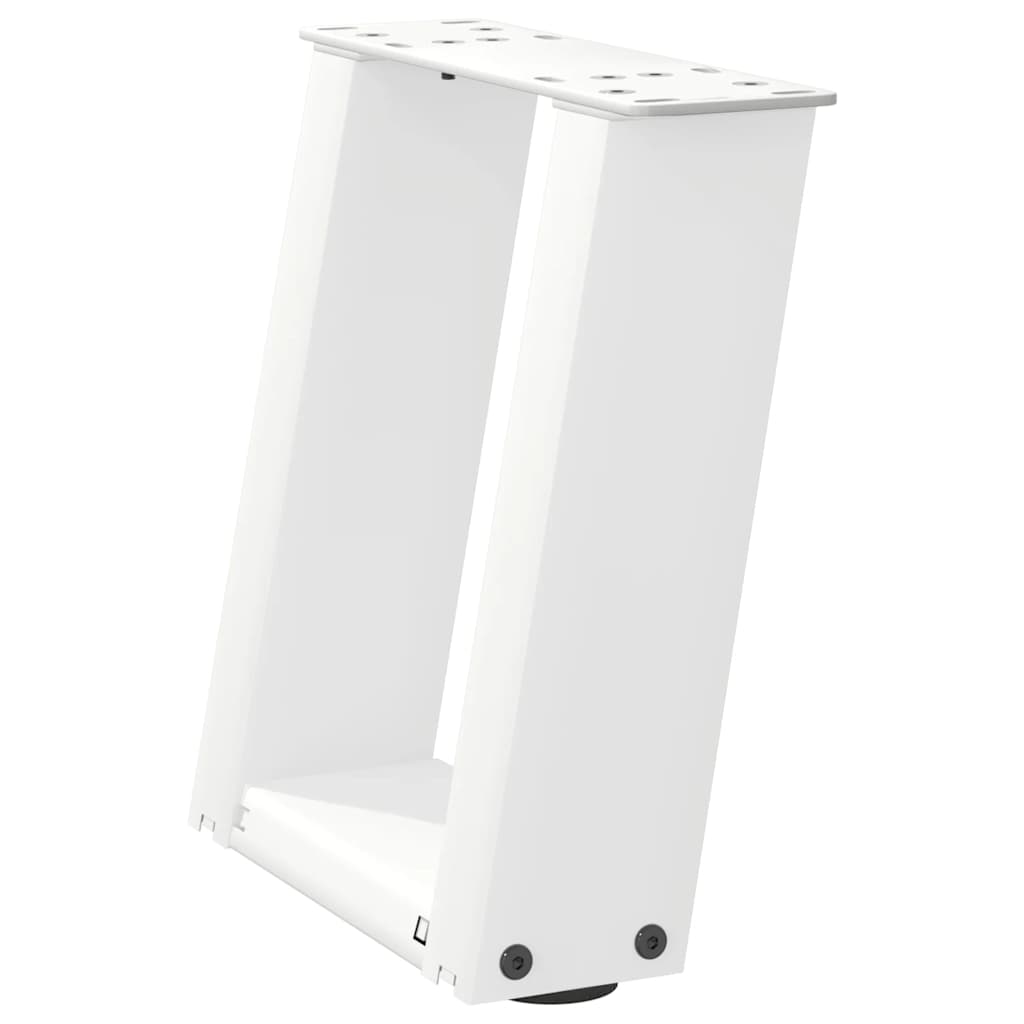 Pieds de table basse forme de U 2 pcs blanc 30x(30-31) cm acier Pieds de table vidaXL