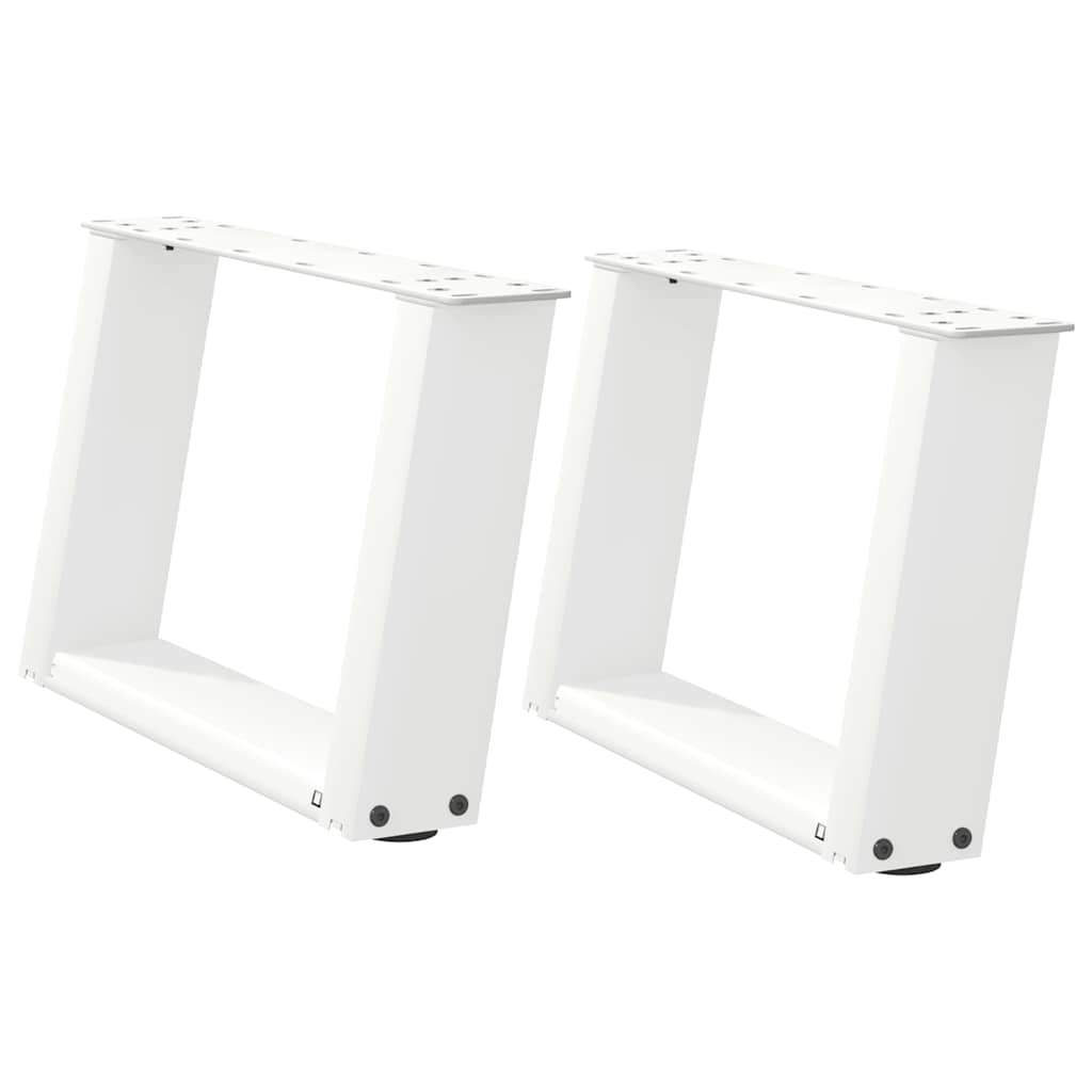 Pieds de table basse forme de U 2 pcs blanc 40x(30-31) cm acier Pieds de table vidaXL