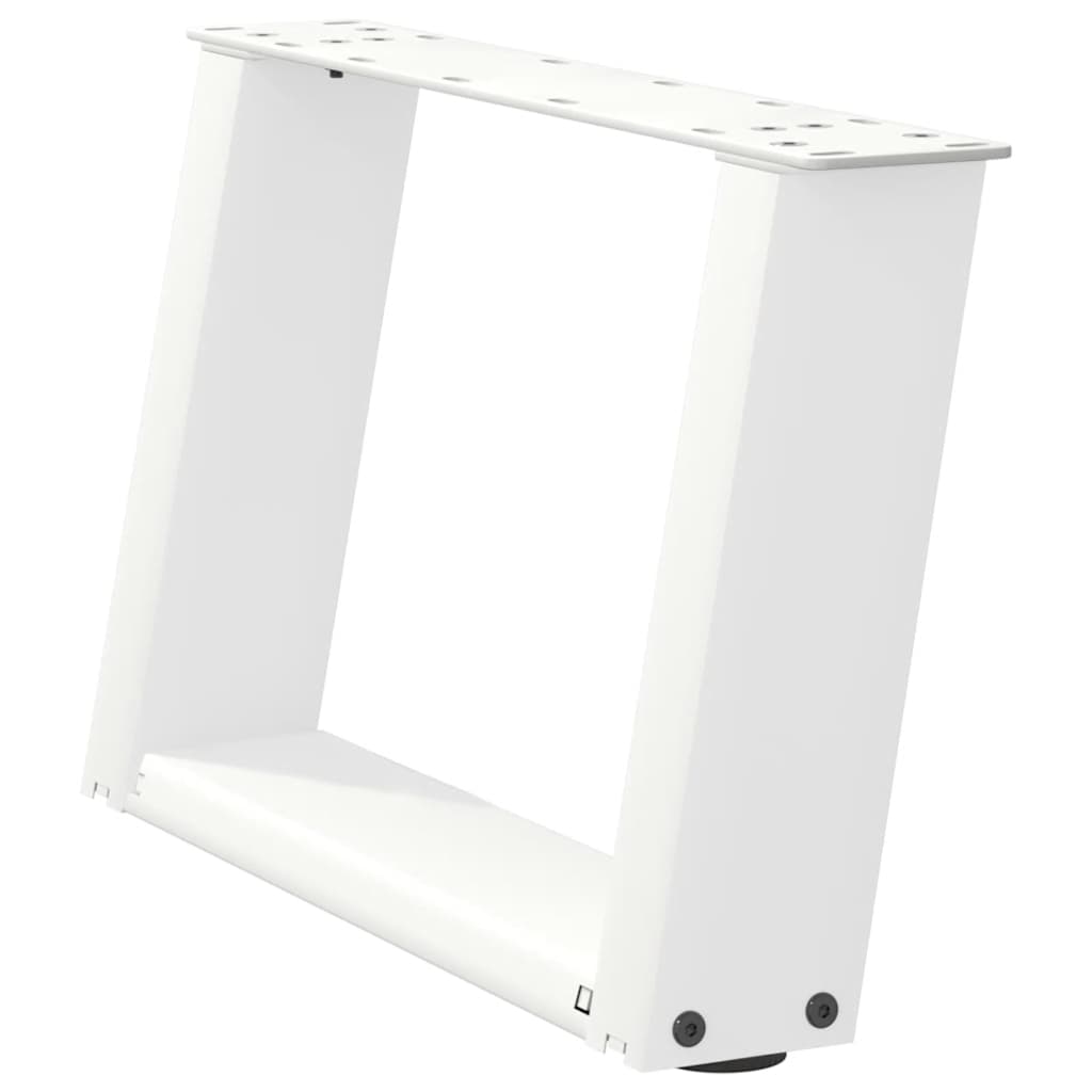 Pieds de table basse forme de U 2 pcs blanc 40x(30-31) cm acier Pieds de table vidaXL