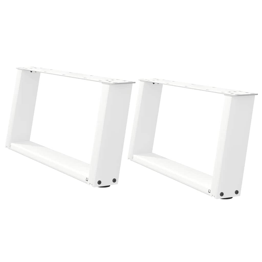 Pieds de table basse forme de U 2 pcs blanc 60x(30-31) cm acier Pieds de table vidaXL