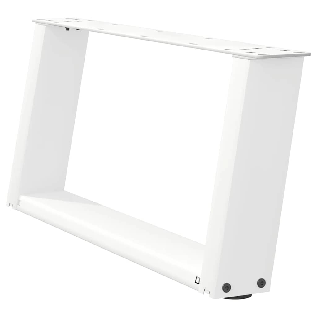 Pieds de table basse forme de U 2 pcs blanc 60x(30-31) cm acier Pieds de table vidaXL