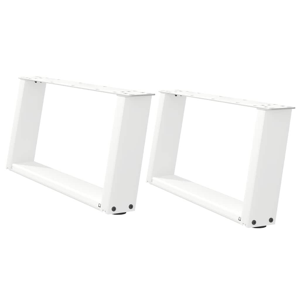 Pieds de table basse forme de U 2 pcs blanc 70x(30-31) cm acier Pieds de table vidaXL