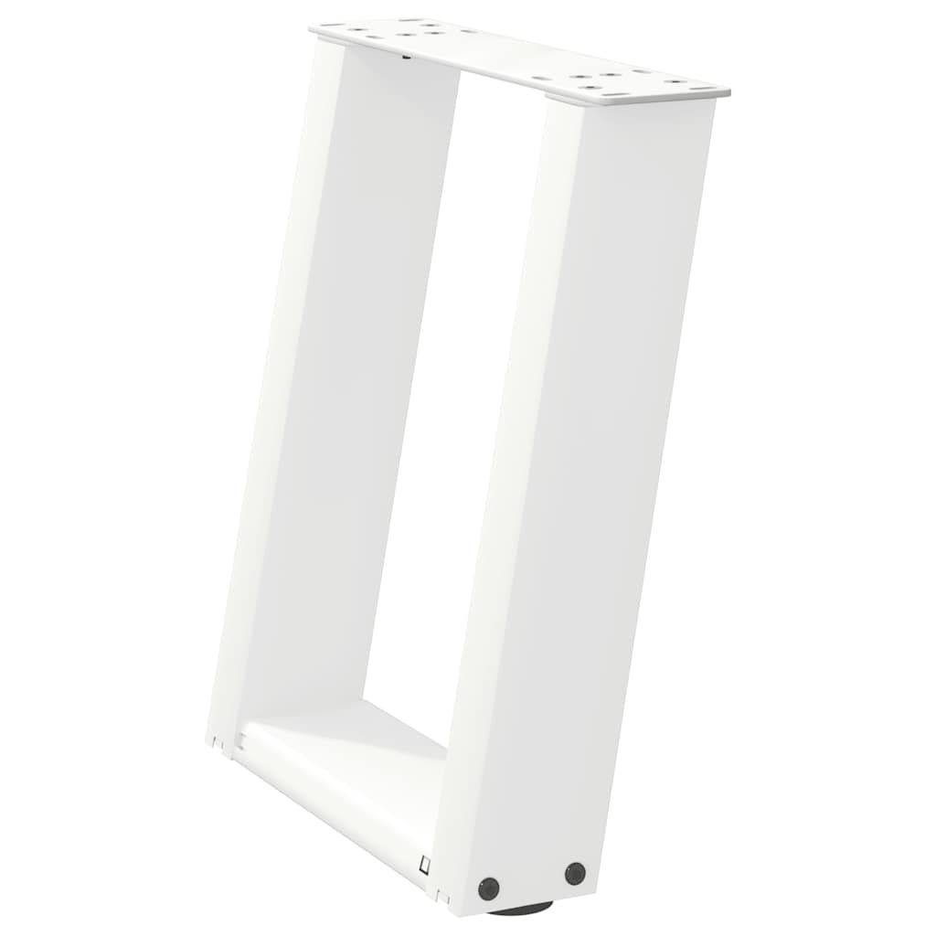 Pieds de table basse forme de U 2 pcs blanc 28x(42-43) cm acier Pieds de table vidaXL