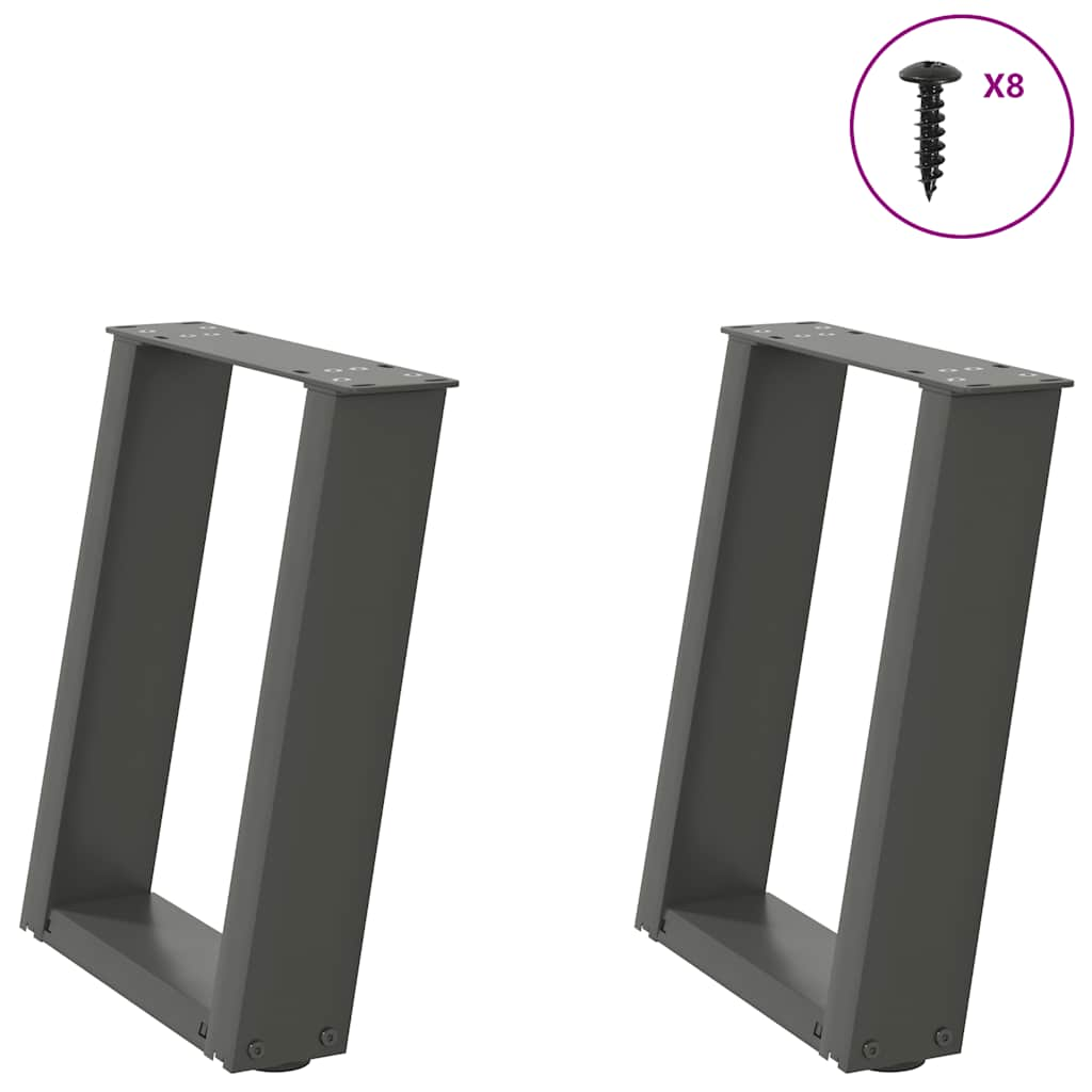 Pieds de table basse forme de U 2 pcs anthracite 28x(42-43) cm Pieds de table vidaXL