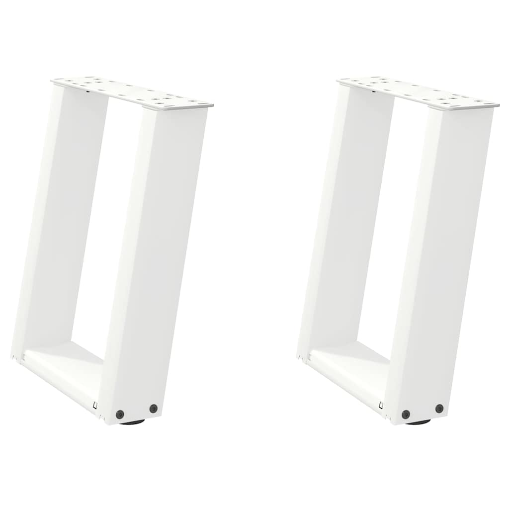 Pieds de table basse forme de U 2 pcs blanc 38x(42-43) cm acier Pieds de table vidaXL