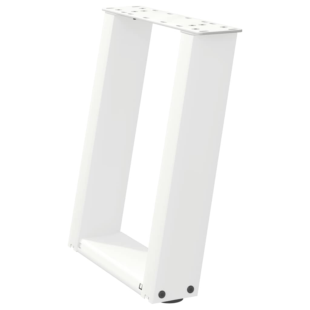 Pieds de table basse forme de U 2 pcs blanc 38x(42-43) cm acier Pieds de table vidaXL