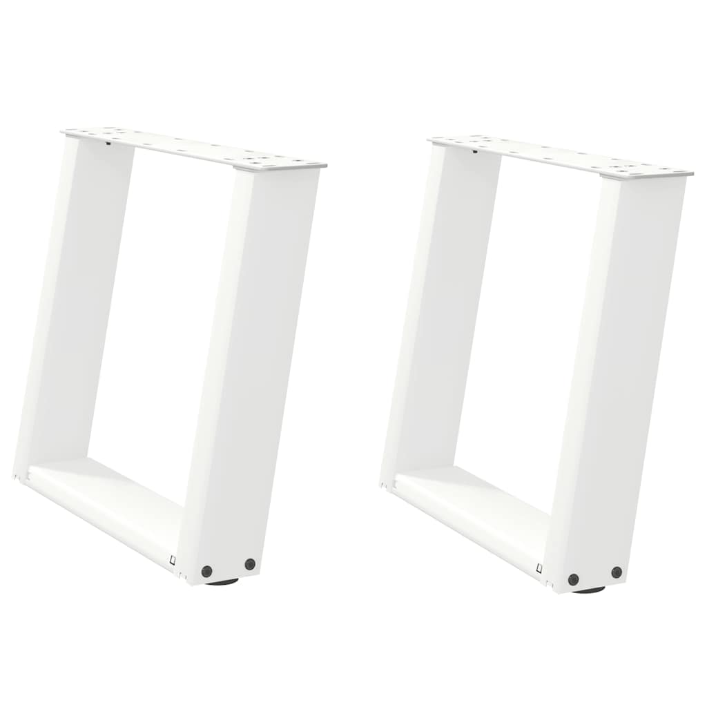 Pieds de table basse forme de U 2 pcs blanc 50x(42-43) cm acier Pieds de table vidaXL