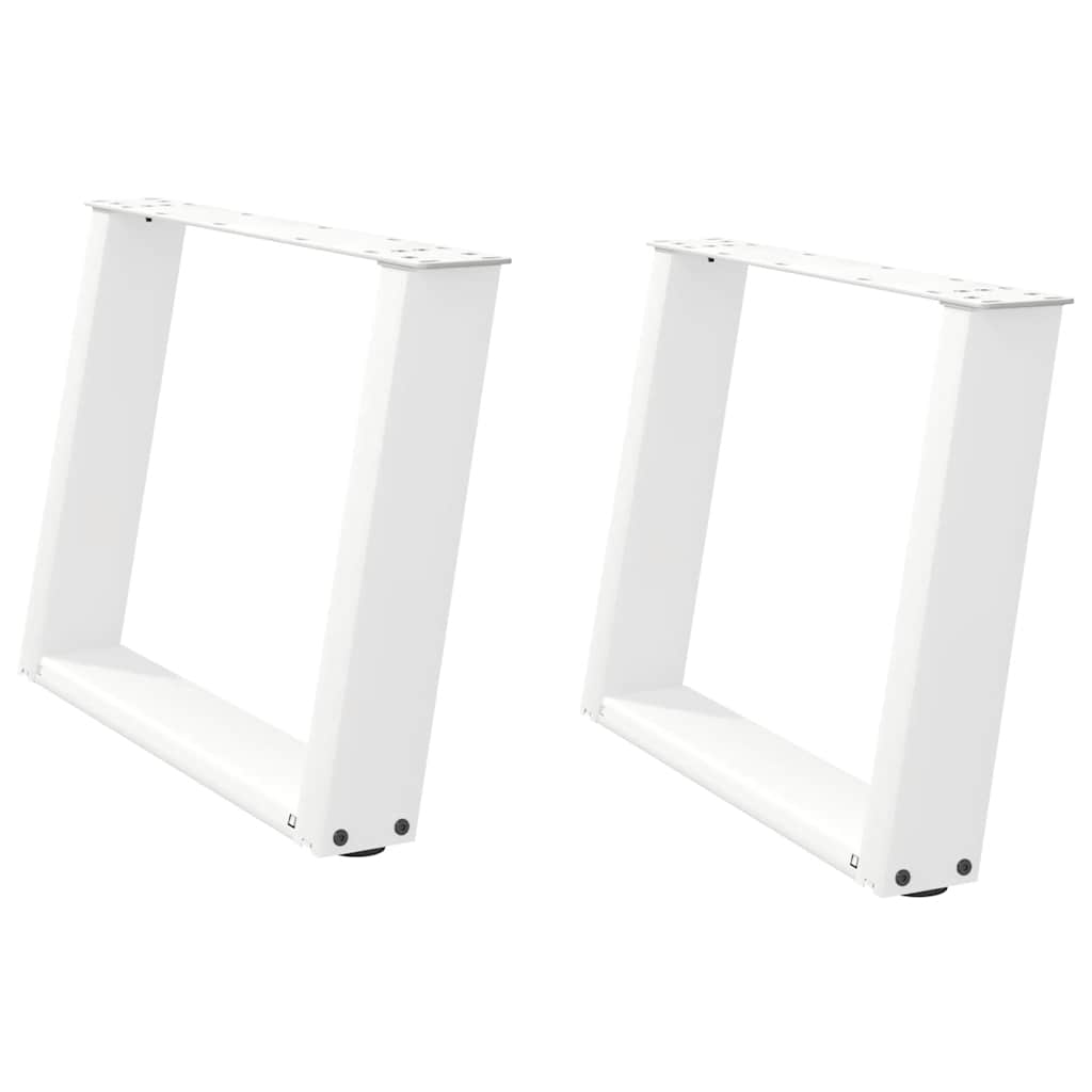 Pieds de table basse forme de U 2 pcs blanc 60x(42-43) cm acier Pieds de table vidaXL