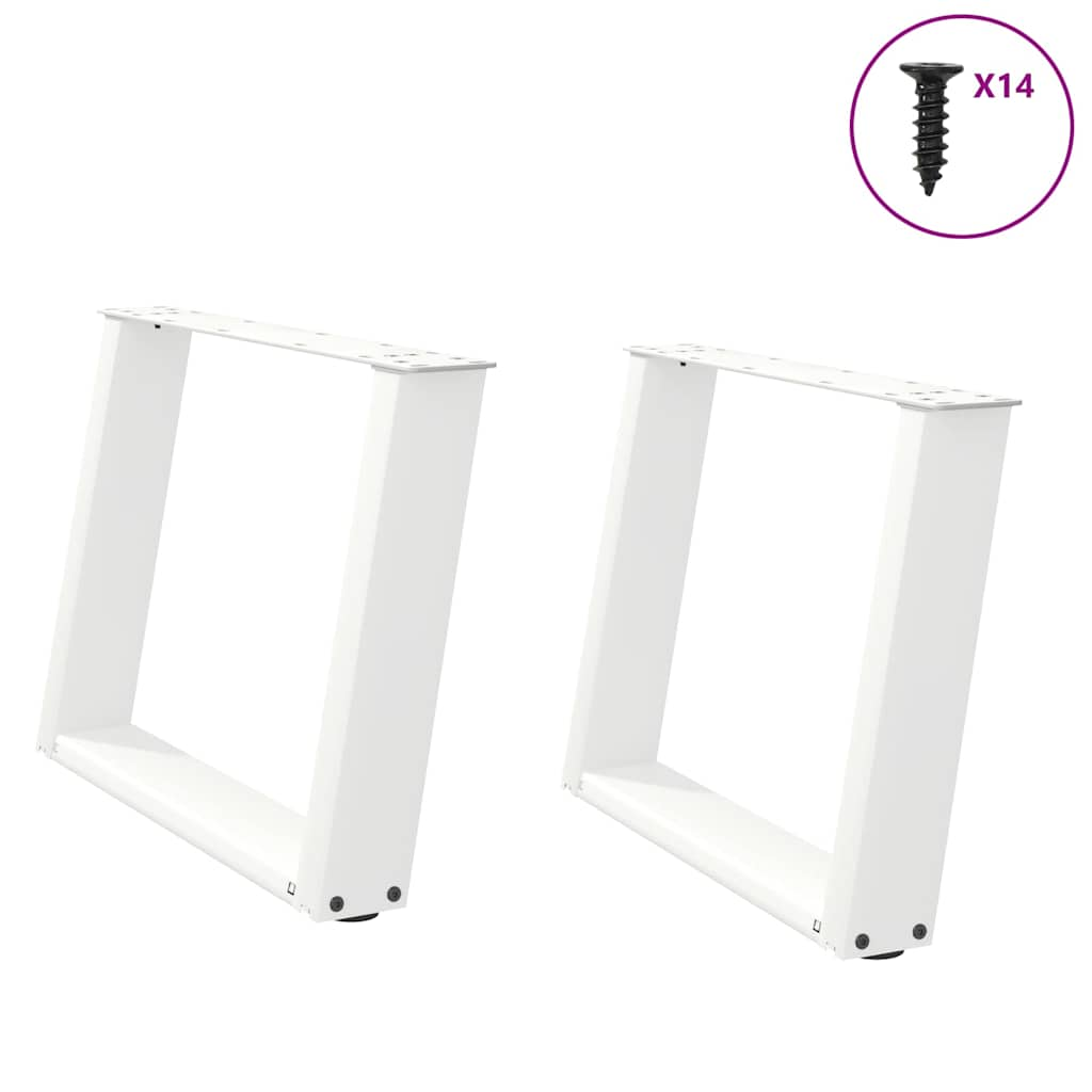 Pieds de table basse forme de U 2 pcs blanc 70x(42-43) cm acier Pieds de table vidaXL