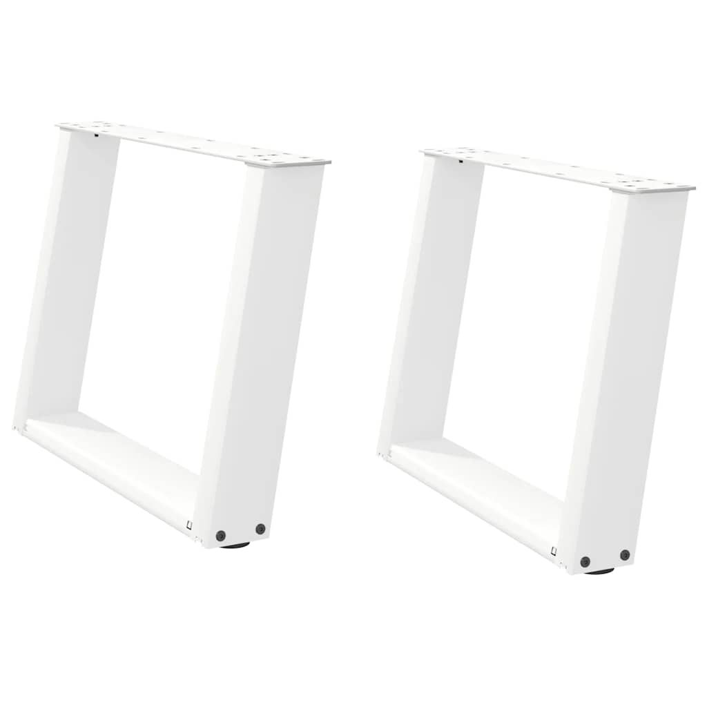 Pieds de table basse forme de U 2 pcs blanc 70x(42-43) cm acier Pieds de table vidaXL