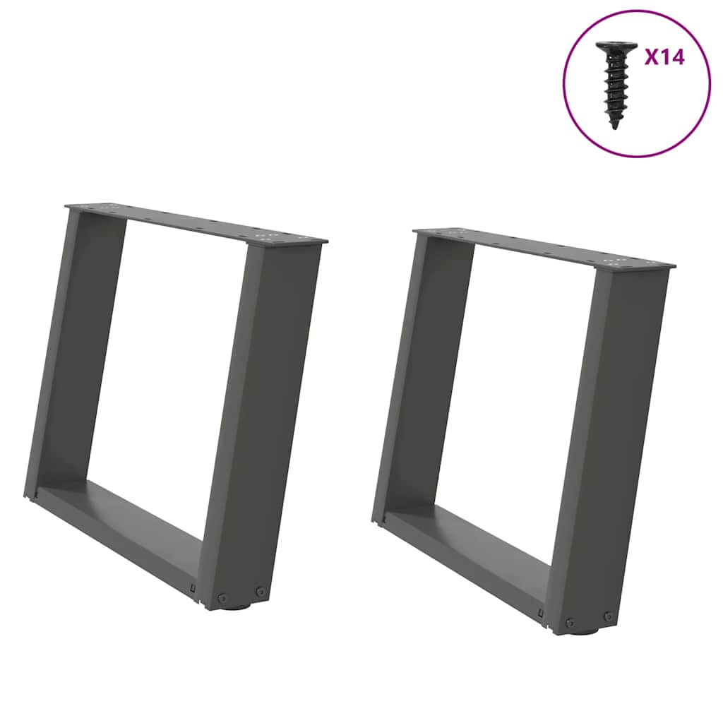 Pieds de table basse forme de U 2 pcs anthracite 70x(42-43) cm Pieds de table vidaXL